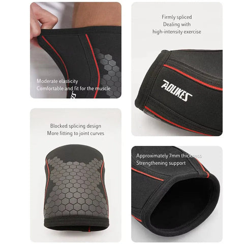 AOLIKES 7MM Weightlifting Elbow Brace Support Neoprene Compression Elbow Pads Arm Sleeves Protector For Powerlifting Gym Fitness Zen fit plus