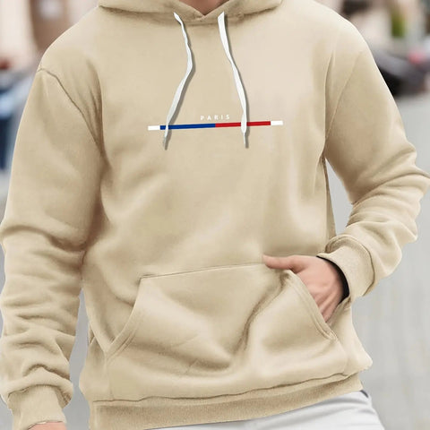 Paris Print Hoodies Tshirt  For Men Casual Autumn Winter Zen fit plus
