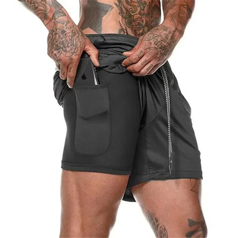 Running Shorts Men Gym Sports Shorts 2 In 1 Quick Dry Workout Training Gym Fitness Jogging Short Pants Summer Men Shorts Zen fit plus