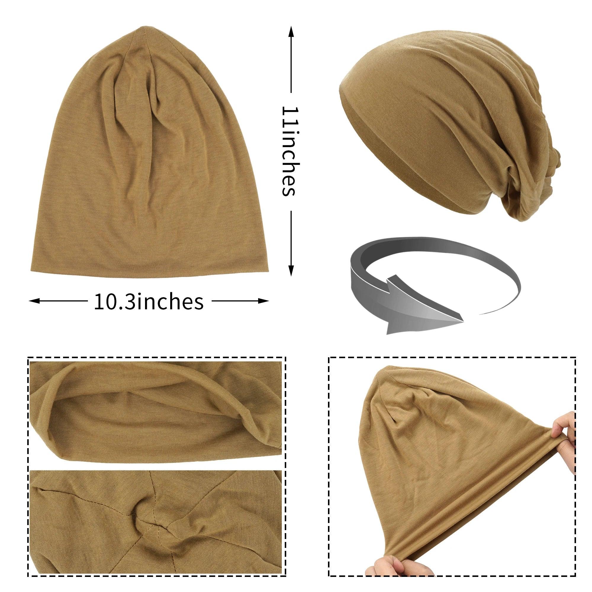 1Pack Solid Color Unisex Men Women Slouchy Beanie Hip-Hop Soft Cotton Cap Lightweight Running Beanie Adult Dwarf Hat - Zen Fit Plus