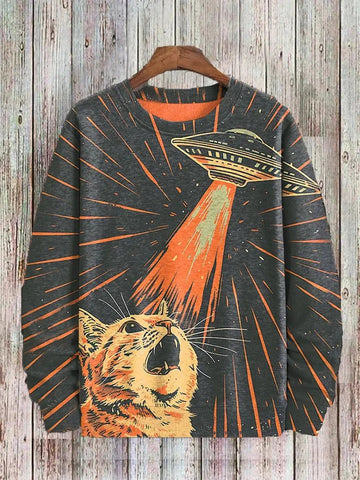 2025 Men's Animal Sweatshirts Long Sleeve Sweatshirt Crew Neck Fashion 3D Printed Japanese Art Prints Casual Sweatshirts Zen Fit Plus