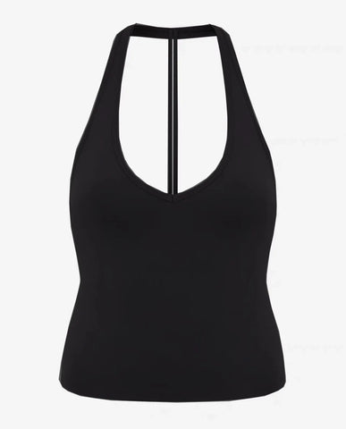 Women sexy halter halter fitness wear Yoga vest with chest pad Sports bra Sports shorts Yoga fitness clothing - Zen Fit Plus