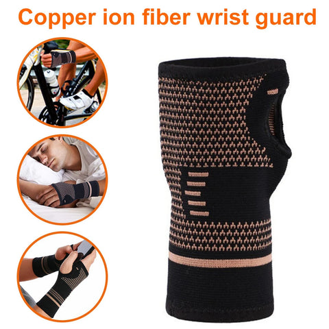 1PCS Copper Compression Gloves Sports Wrist Guard Arthritis Gloves Elastic Palm Brace Sleeve Fitness Wrist Support Wristband Zen Fit Plus