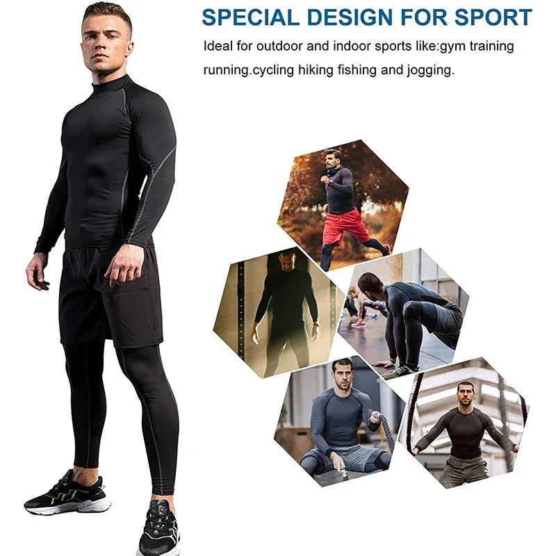Men Sport T-shirt Quick Dry Bodybuilding Running Shirt Long Sleeve Compression Top Gym T Shirt Men Fitness Tight Rashgard - Zen Fit Plus