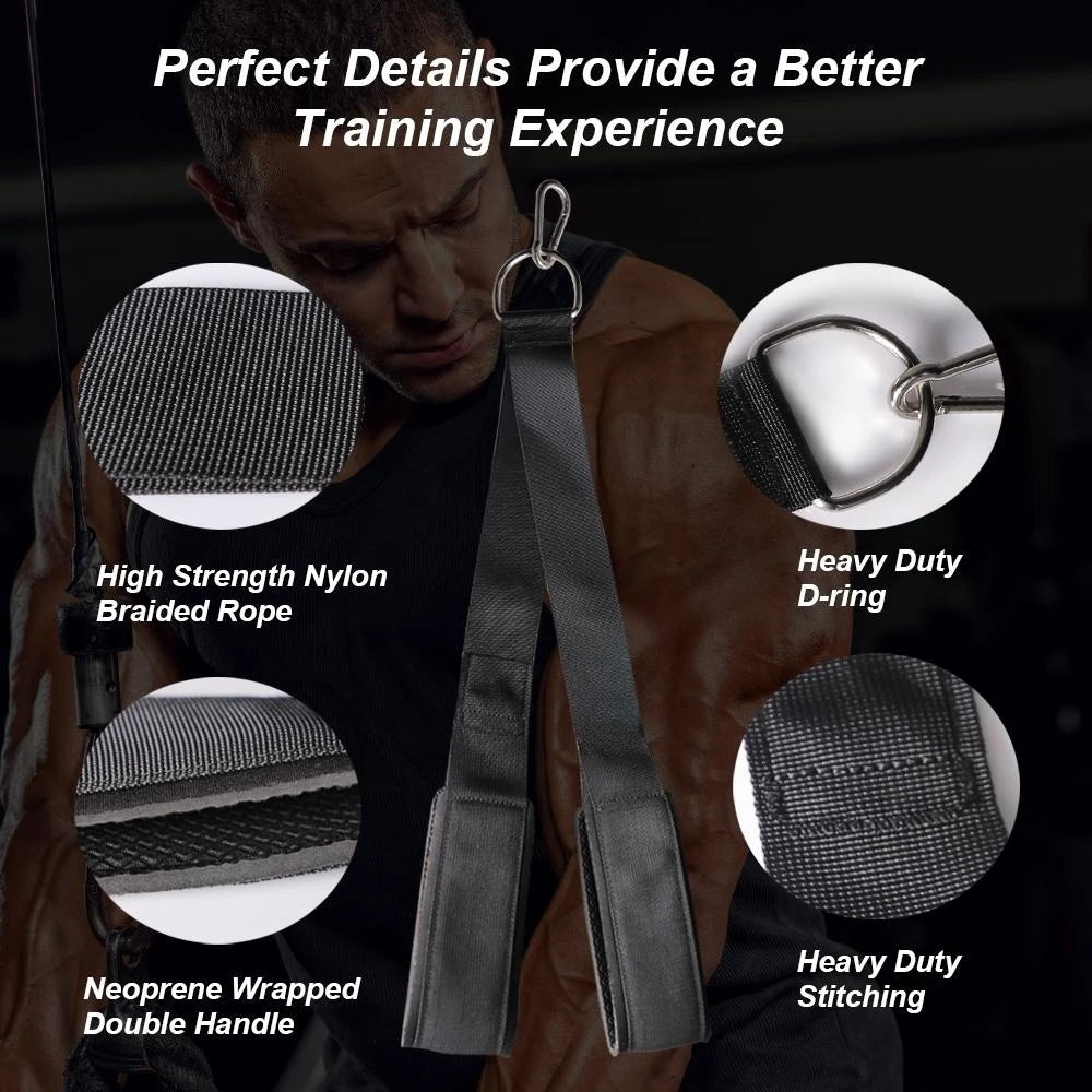 Tricep Rope Cable Attachment Handles Tricep Pull Down Rope for Push Downs Crunches Facepulls for Professional Gym Zen fit plus
