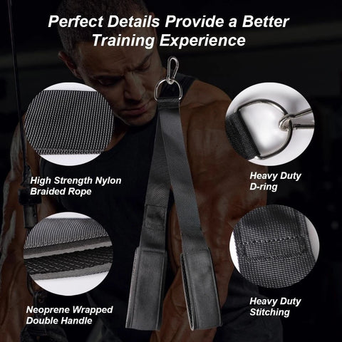 Tricep Rope Cable Attachment Handles Tricep Pull Down Rope for Push Downs Crunches Facepulls for Professional Gym Zen fit plus