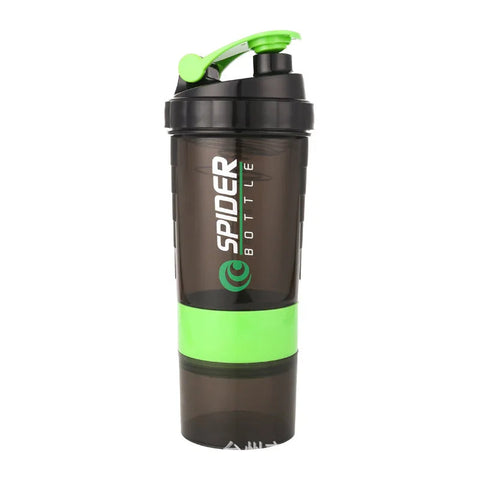500ml Portable Protein Powder Shaker Bottle High Capacity Drinking Container with Powder Case Plastic Blender Sports Water Cup Zen fit plus