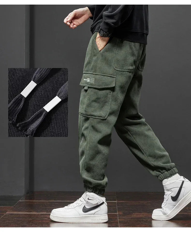 Spring Autumn New Style Elastic Waist Casual Pants for Men Stretch Straight Drawstring Harem Jogging Sports Long Pants Male - Zen Fit Plus