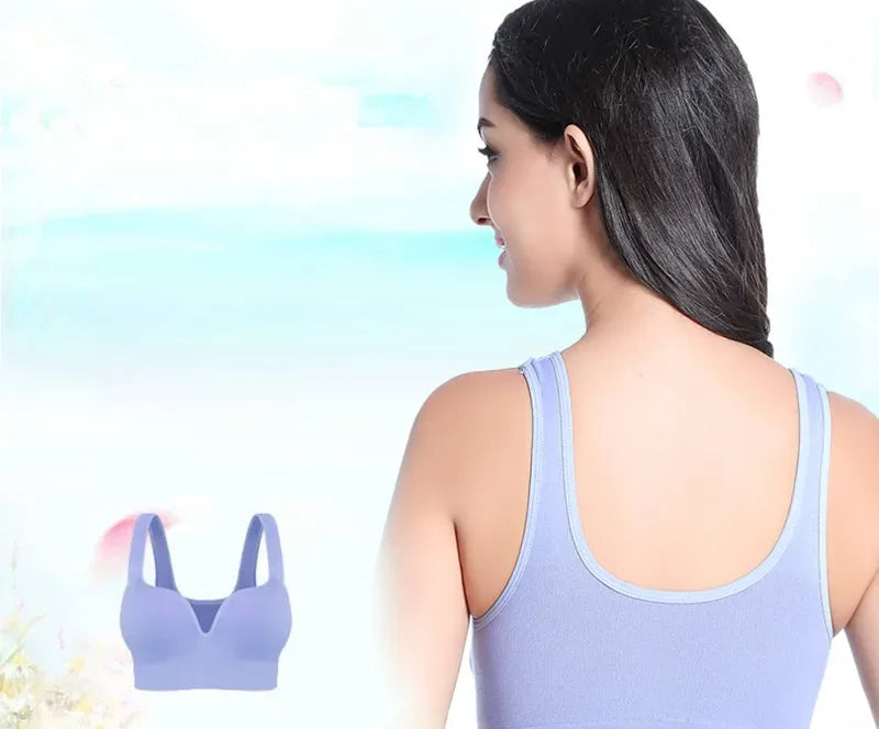 Women Wireless Sports Bra Fitness Running Vest Gym Workout Underwear Padded Tops Bralette Breathable Brassiere Push Up Bras - Zen Fit Plus