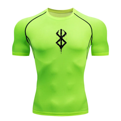 Men's Print Compression Shirts Summer Short Sleeve Rash Guard Gym Workout T-shirt Athletic Quick Dry Baselayer Undershirts Tops Zen fit plus