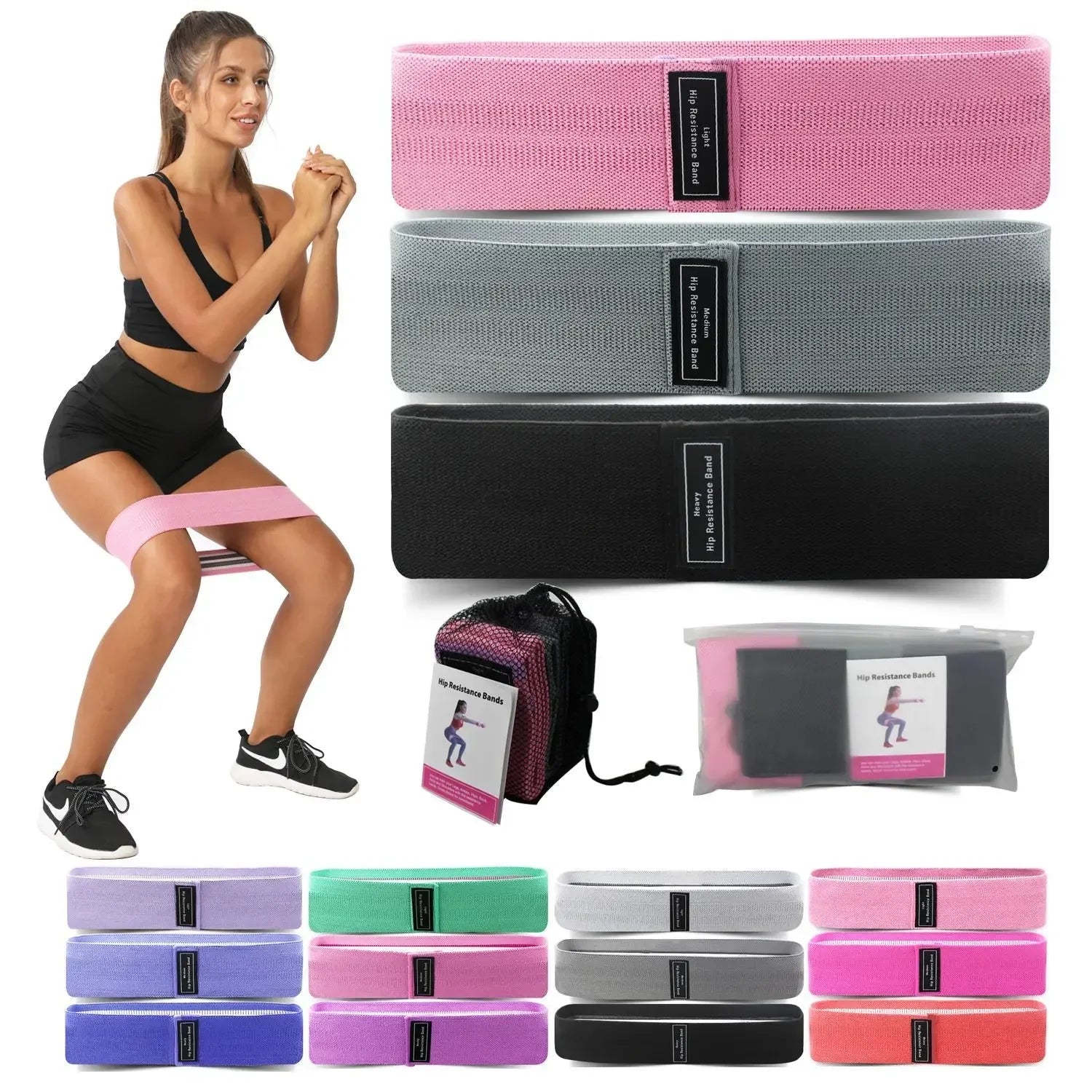 1/2/3PCS Elastic Bands Fitness Resistance Bands Yoga Pilates Hip Circle Expander Bands Gym Training Home Workout Equipment Zen fit plus