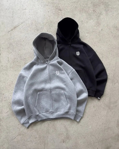 Y2K Letter Zipper Hoodie Men Women Harajuku Fashion Letter Embroidery Pants Retro Oversized Hoodie Sweatshirt Zipper 2pcs Sets Zen fit plus