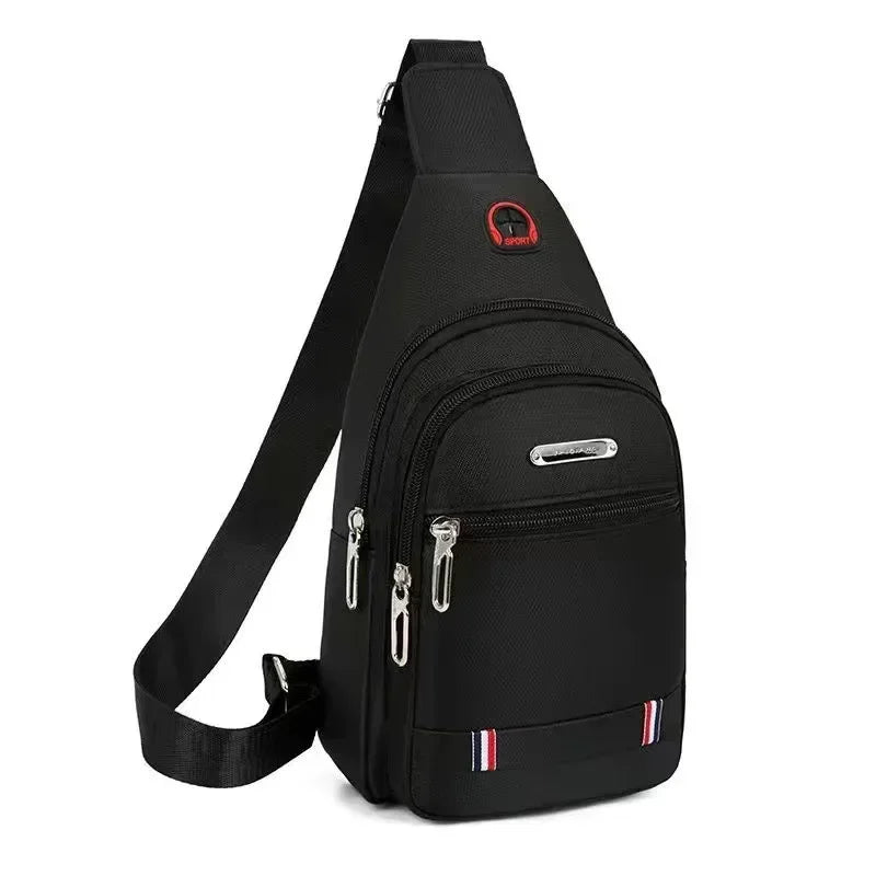 Waterproof Black Chest Shoulder Bag Men's Oxford Cloth Sling Small Backpack Large Capacity Crossbody Daypack Satchel Bag Women Zen fit plus