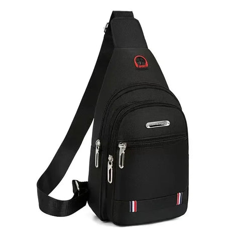 Waterproof Black Chest Shoulder Bag Men's Oxford Cloth Sling Small Backpack Large Capacity Crossbody Daypack Satchel Bag Women Zen fit plus