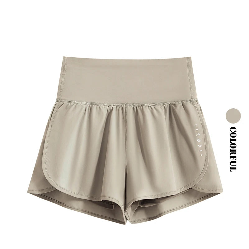 DRUR Running Short Women Gym Shorts 2 in 1Elastic Waist Shorts With Pocket Female Tennis Sportswear Fitness Clothes Jogger Pant Zen fit plus