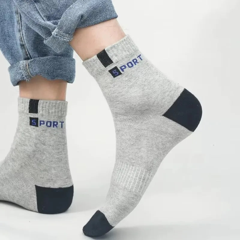 5 /10Pairs Men Bamboo Fiber Autumn Winter Men Socks Breathable Cotton Sports Sock Breathable Deodorant Business Socks Size 37-43 Zen fit plus