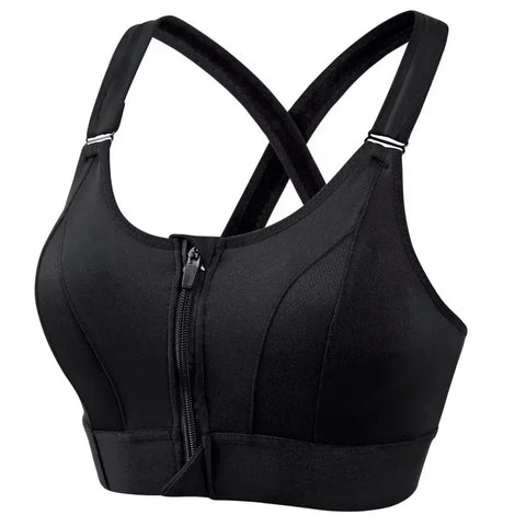 Sports Bras For Women Front Zipper Adjustable Strap Shockproof Elastic Fitness Athletic Brassiere Slim Yoga Crop Top Zen fit plus