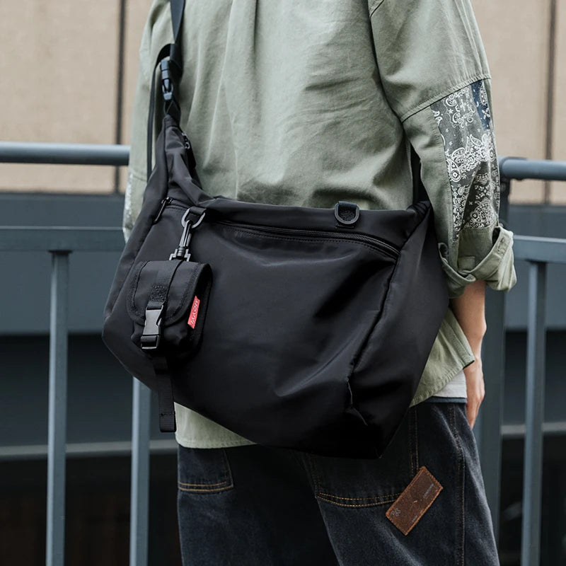MOYYI Men Messenger Bags Casual Waterproof Crossbody Bag Hold 14 inch Laptop Shoulder Bag Unisex Travel Gym Bag Zen fit plus