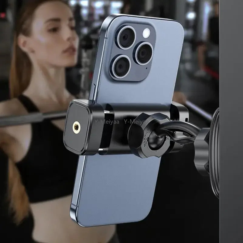 Gym Magnetic Phone Holder 360 Adjustable Stand For Cell Phone Compatible With 4-7" Smartphones Alloy Base And Joint - Zen Fit Plus