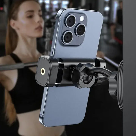 Gym Magnetic Phone Holder 360 Adjustable Stand For Cell Phone Compatible With 4-7" Smartphones Alloy Base And Joint - Zen Fit Plus