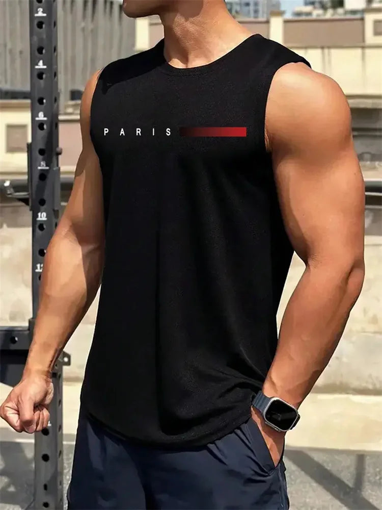 Summer New Trend Men's Pull-Over Crew Neck Vest Mesh Fitness Breathable Vest Blazer Men's Quick Drying Sweat Absorption T-Shirt Zen fit plus
