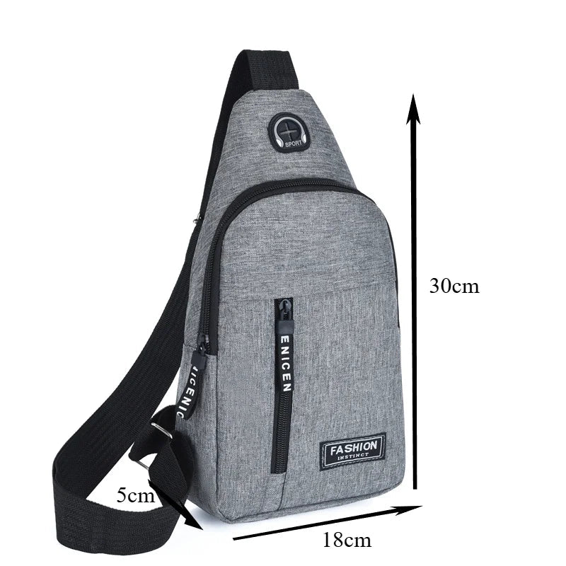 Chest Bags Men's One Shoulder Crossbody Bag Large Capacity Outdoor Sports Leisure Fashion Small Shoulder Bag Backpack Men's Zen fit plus
