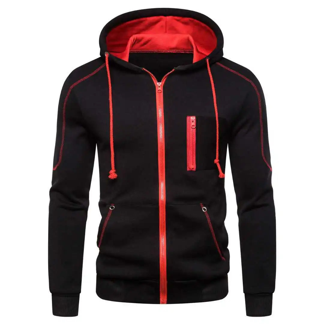 Men's Hoodie Black White Army Green Red Hooded Color Block Fleece Cool Casual Winter Clothing Apparel Hoodies Sweatshirts Zen fit plus