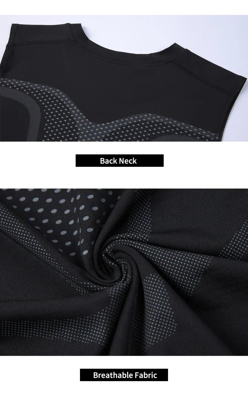 Compression Tank Top Men Gym Shirt Sleeveless Quick Dry Printing Sportswear Male Fitness Bodybuilding Vest Workout Muscle Top - Zen Fit Plus
