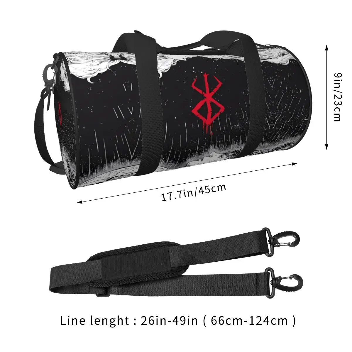 Japan Anime Bereserk Gym Bag Fashion Street Waterproof Sports Bags Large Capacity Travel Handbag Novelty Fitness Bag For Couple Zen fit plus