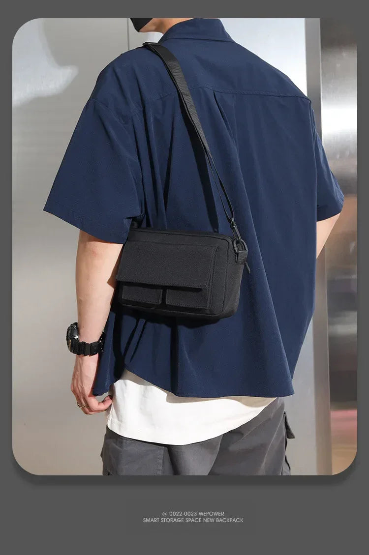 Minimalist Black Shoulder Bag Retro Male Nylon Crossbody Bags Men's Small Messenger Bag for Men Suitable for Daily Use - Zen Fit Plus