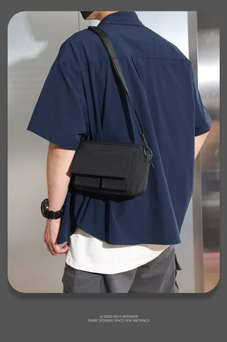 Minimalist Black Shoulder Bag Retro Male Nylon Crossbody Bags Men's Small Messenger Bag for Men Suitable for Daily Use - Zen Fit Plus