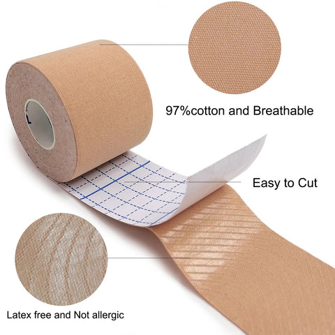4 rolls Kinesiology Sport Tape 5CM Gym Protection Muscle Knee Pain Relief Sport Adhesive for Fitness Soccer Ankle Knee Pads Zen fit plus
