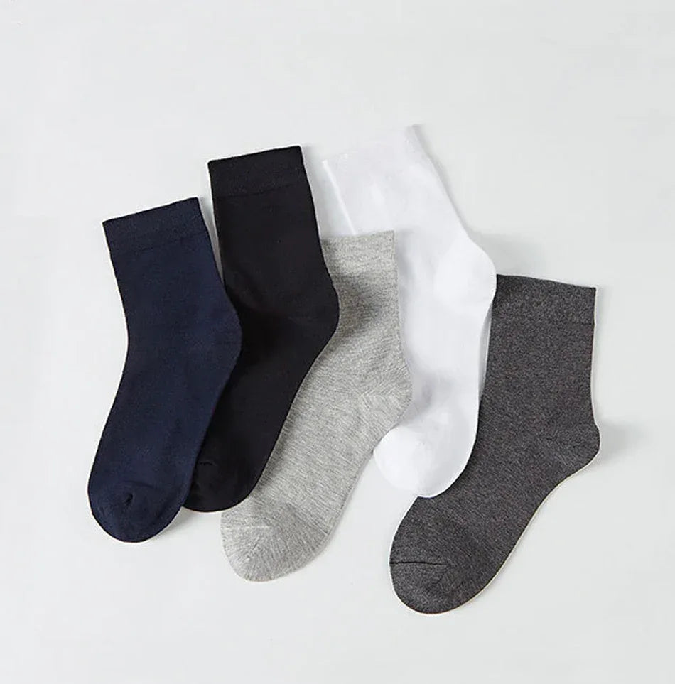 10 Pairs Men's Cotton Socks New Style Black Business Men Socks Soft Breathable Summer Winter for Male Socks Plus Size 38-47 - Zen Fit Plus
