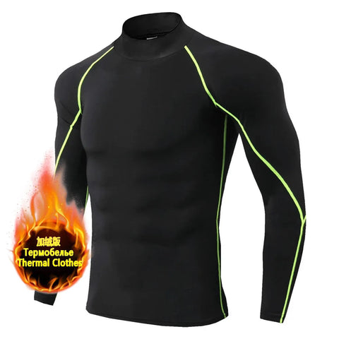 Winter Man Compression Shirt Cycling Clothing Warmth Shirt Warm Bottoming Shirt Men Compression T-Shirt Gym Sportswear 2024 New Zen fit plus