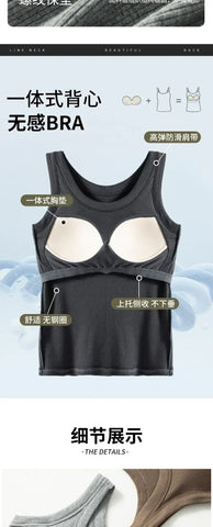 New Women Solid Round Neck Ribbed Tank Top Camisole Women Summer Basic Elastic TankTop One-piece Vest with Chest Pad Y2k - Zen Fit Plus