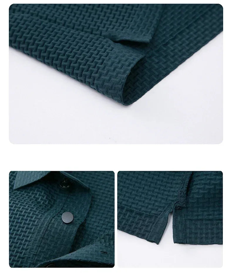 Summer New Men's Lop-up Hollow Short-sleeved Polo Tee Shirt Ice Silk Breathable Business Fashion T-Shirt Male Brand Clothes - Zen Fit Plus