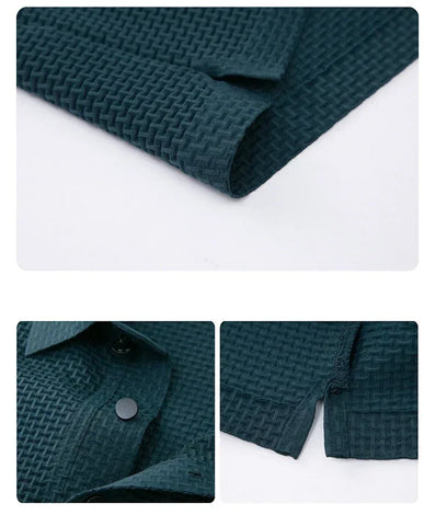 Summer New Men's Lop-up Hollow Short-sleeved Polo Tee Shirt Ice Silk Breathable Business Fashion T-Shirt Male Brand Clothes - Zen Fit Plus