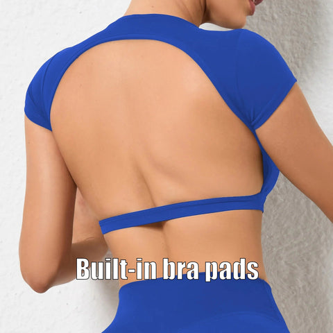 Hearuisavy Sports Shirts Breathable Workout Tops Fitness Sportswear Female Backless Yoga Clothing Sport Crop Tops Women Gym Top Zen fit plus