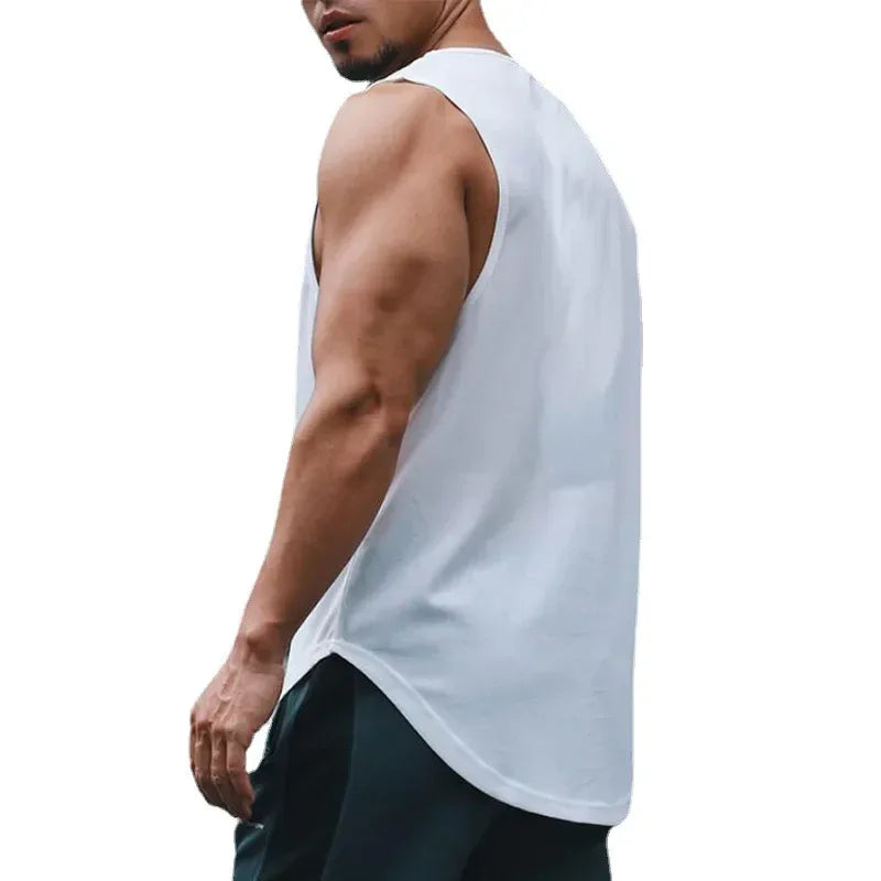 Summer Men's Running Vest Gym Tank Tops Fitness Clothing Quick-drying Loose Bodybuilding Sleeveless Shirt Basketball Singlets - Zen Fit Plus