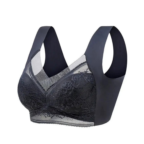 L-6L Women Large Bra Push Up Ice Silk Seamless upper Bralette Lace Wireless Summer Bras Plus Size Top Lingerie Underwear 15019 Zen fit plus