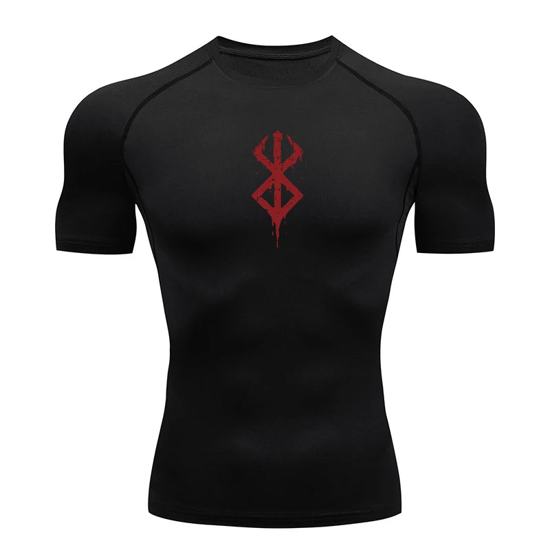 Men's Print Compression Shirts Summer Short Sleeve Rash Guard Gym Workout T-shirt Athletic Quick Dry Baselayer Undershirts Tops Zen fit plus