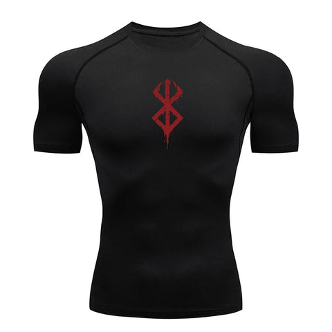 Men's Print Compression Shirts Summer Short Sleeve Rash Guard Gym Workout T-shirt Athletic Quick Dry Baselayer Undershirts Tops Zen fit plus