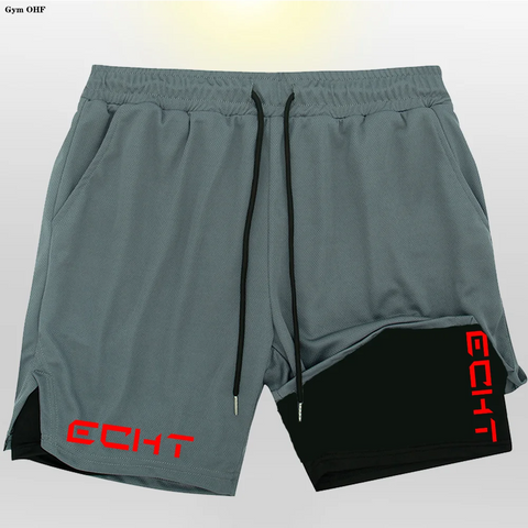 Running Shorts Men Fitness Gym Training 2 in 1 Sports Shorts Quick Dry Workout Jogging Double Deck Short Pant Zen fit plus