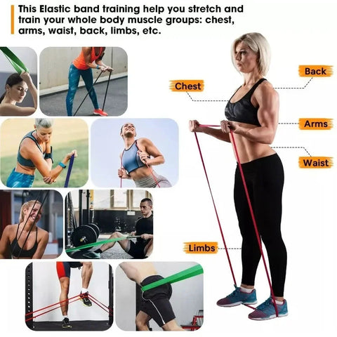 5~120lbs Fitness Resistance Band Boxing Agility Training Workout Gym Equipment Yoga Pilates Accessories Rubber Band Home Gym Zen fit plus