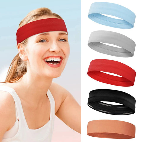 Men Sport Elastic Headbands Thick Non-Slip Sweatband Sports Gym Headband Women Men Breathable Basketball Fitness Yoga Hair Band Zen Fit Plus