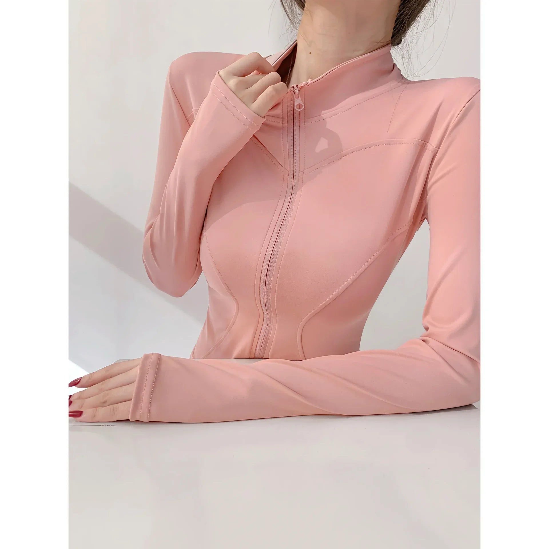 2024 Sun Protection Quick Dry Sports Coat Women's Tight Tops Long Sleeve Zipper Yoga Jacket Running Fitness Women's Jacket S-3XL Zen fit plus