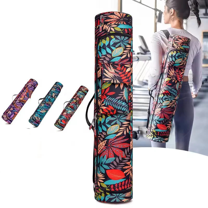 Printed Yoga Bag Exercise Mat Bag Yoga Pilates Mat Backpack Fitness Dance Gym Mat Cover Exercise Backpack Zen fit plus
