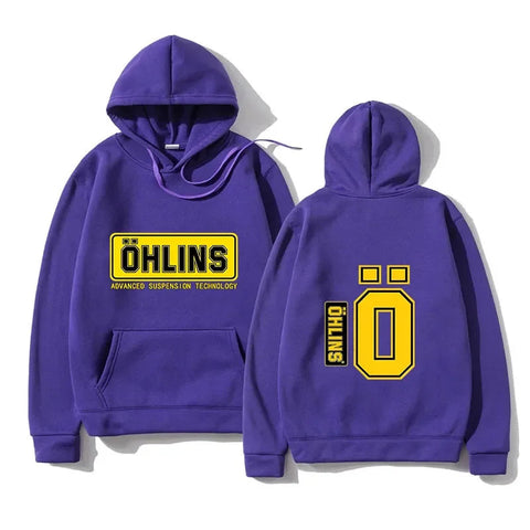 Autumn Winter Men Suspension Car Motorcycle Sport Racing Ohlins Shock Hoodies Long Sleeves Thermal Sweatshirt Ladies Unisex Zen fit plus