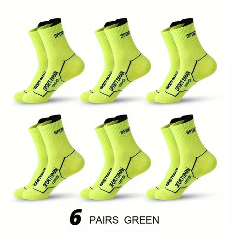 6 Pairs Socks Men's Short Socks Sweat Absorbent and Odorous Basketball Socks Running Sports Socks Breathable Mesh Men's Socks - Zen Fit Plus