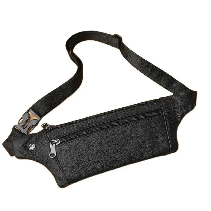GENODERN Genuine Leather Men's Belt Bag Ultra-Thin Crossbody Bag Zen fit plus